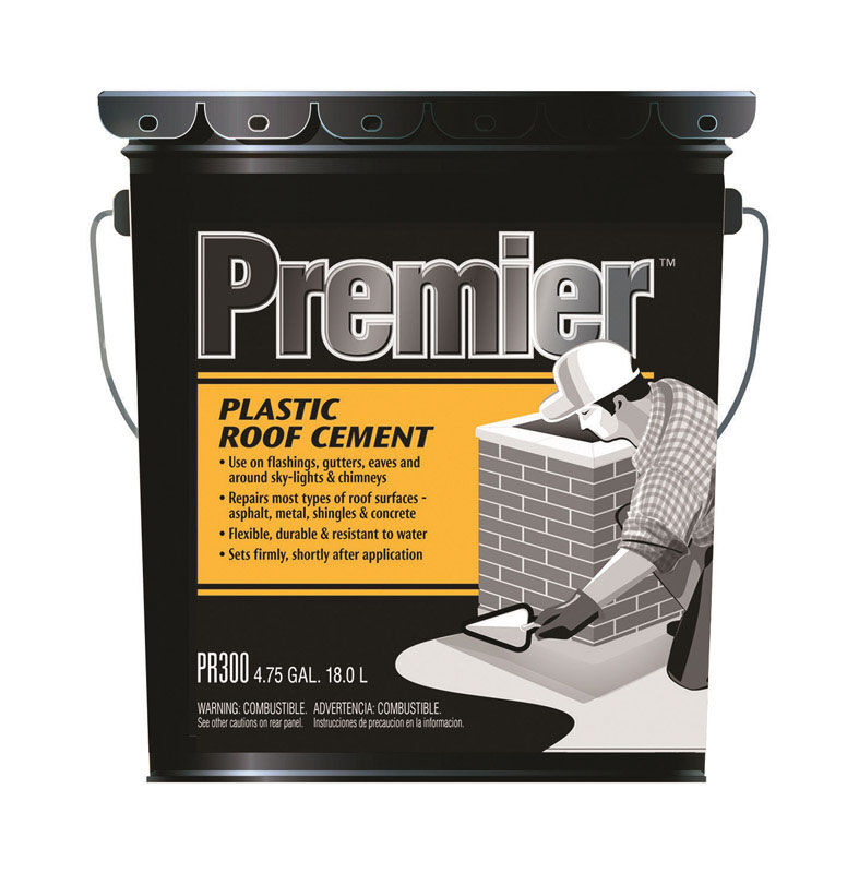 Premier Asphalt Plastic Roof Cement 4.75 gal. Black Stine Home + Yard