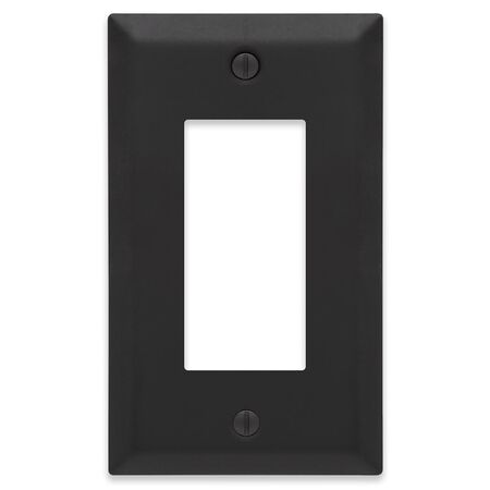 Amerelle Century Matte Black 1 gang Stamped Steel Decorator Wall Plate 1 Pack