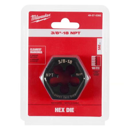Milwaukee SAE 3/8-18 NPT in. 2-1/6 in.Hex Threading Die