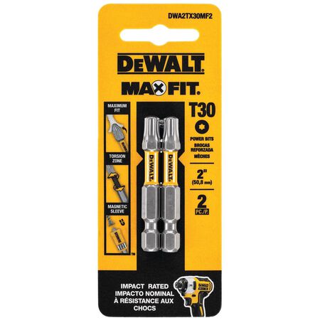 DEWALT Max Fit Torx #30 X 2 in. L Screwdriver Bit Set Steel 2 pk
