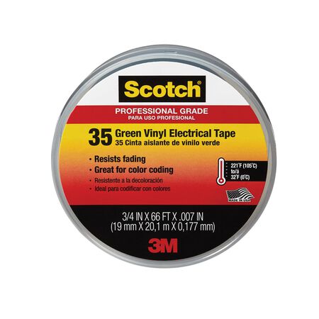 3M Scotch 3/4 in. W X 66 ft. L Green Vinyl Electrical Tape