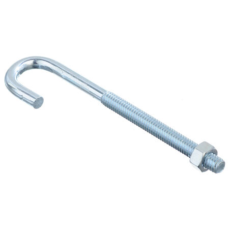 Hampton Medium Zinc-Plated Silver Zinc 1.1875 in. L J-Bolt 150 lb 1 pk