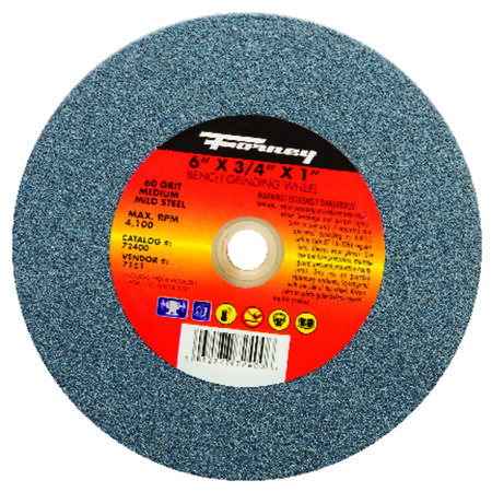Forney 6 in. D X 3/4 in. thick T X 1 in. in. S Bench Grinding Wheel 1 pc