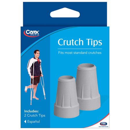 Carex Health Brands Gray Crutch Tips Rubber/Stainless Steel 7/8 in. H X 3/4 in. L