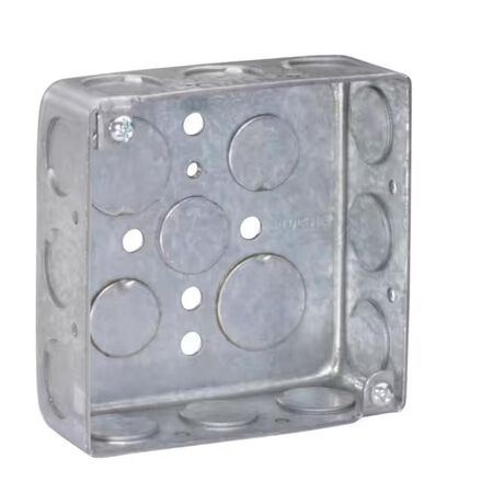 Southwire New and Old Work 21 cu in Square Galvanized Steel Box Mount Silver