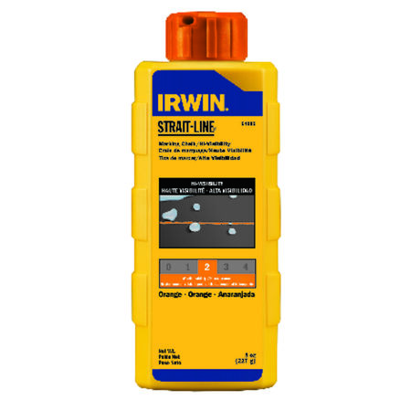 Irwin Strait-Line 8 oz Permanent Marking Chalk Fluorescent Orange 1 pk