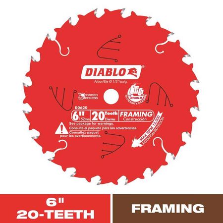 Diablo 6 in. D X 1/2 in. TiCo Hi-Density Carbide Framing Blade 20 teeth 1 pk