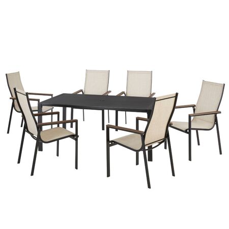 Living Accents 7PC Dining Set Black/Sling