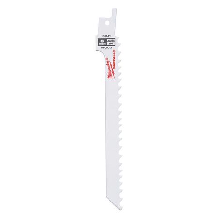 Milwaukee Sawzall 6 in. Bi-Metal Wood cutting Reciprocating Saw Blade 4/6 TPI 5 pk