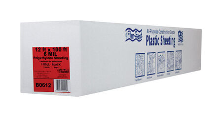 Film-Gard Plastic Sheeting 6 mil X 12 ft. W X 100 ft. L Polyethylene Black 1 pk