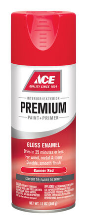 Ace Premium Gloss Banner Red Enamel Spray Paint 12 oz