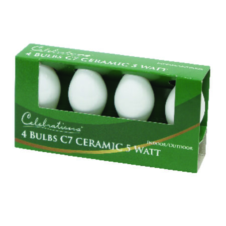 Celebrations Incandescent C7 White 4 ct Replacement Christmas Light Bulbs