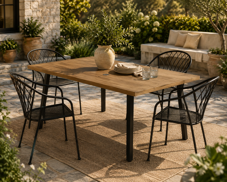 Living Accents 5PC Round Dining Set Black/Sling