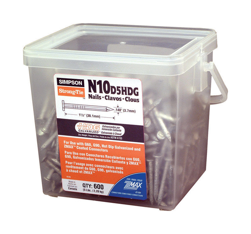 Simpson StrongTie Round 11/2 in. L Wood Joiner Nail Smooth HotDipped Galvanized Steel 10D