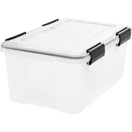 IRIS WEATHERTIGHT 19 quart Clear Storage Tote 7.88 in. H X 11.75 in. W X 17.5 in. D Stackable