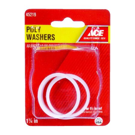 Ace 1-1/4 in. D Rubber Poly Washer 2 pk
