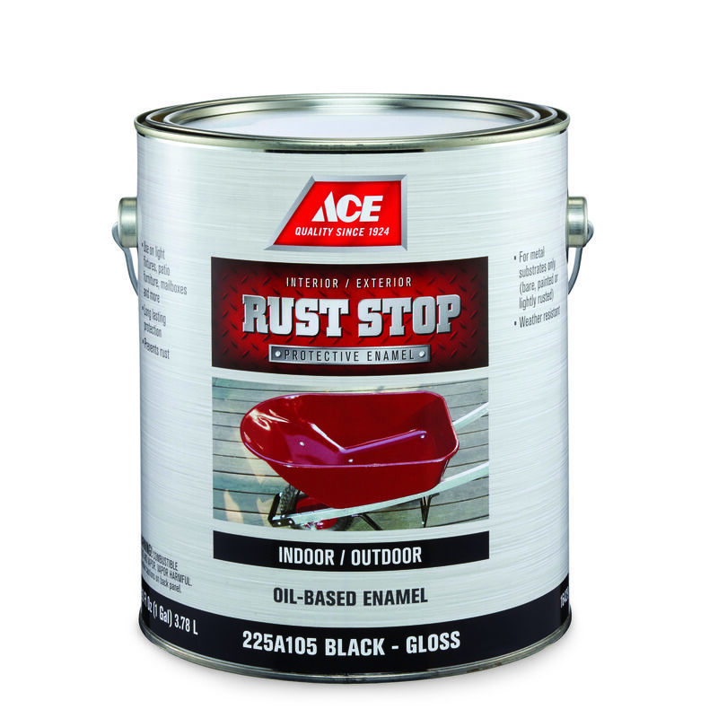 Ace Rust Stop Indoor and Outdoor Gloss Black Rust Prevention Paint 1