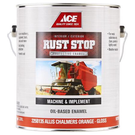 Ace Rust Stop Indoor/Outdoor Gloss Allis Chalmers Orange Oil-Based Enamel Rust Preventative Paint 1