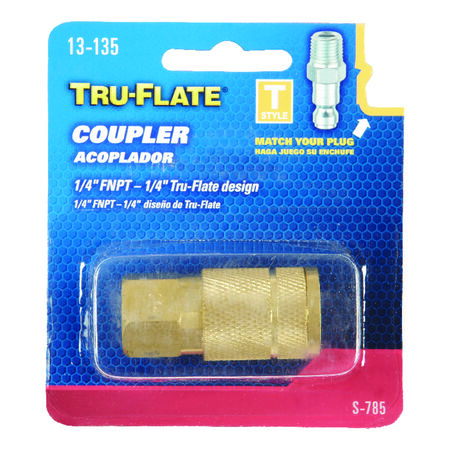 Tru-Flate Brass Quick Change Coupler 1/4 FPT 1 1 pc