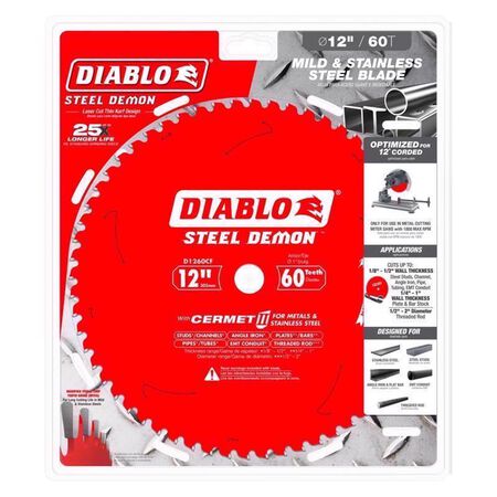 Diablo Steel Demon 12 in. D X 1 in. Cermet Metal Saw Blade 60 teeth 1 Pack
