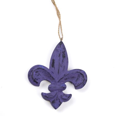 The Royal Standard Carved Fleur Ornament in Antique Purple