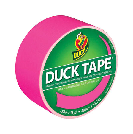 Duck 1.88 in. W X 15 yd L Neon Pink Solid Duct Tape