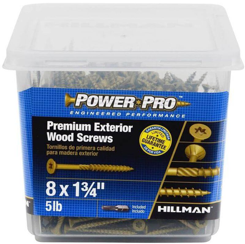 Power Pro Exterior Wood Screws 8" x 13/4" Star Drive Flat Head 5lb