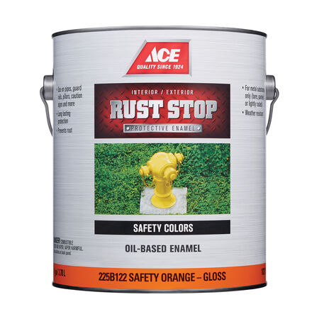 Ace Rust Stop Indoor and Outdoor Gloss Safety Orange Oil-Based Enamel Rust Preventative Paint 1 gal