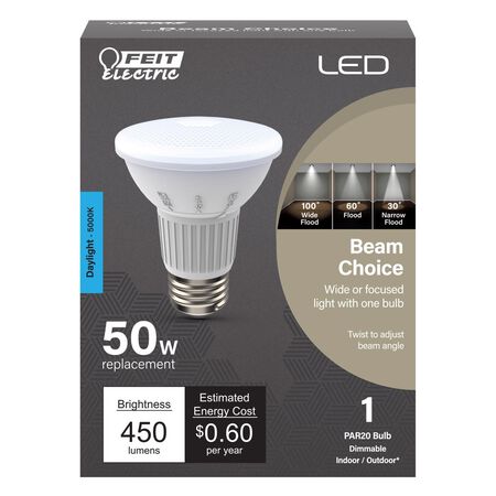 Feit PAR20 E26 (Medium) LED Bulb Daylight 50 Watt Equivalence 1 pk