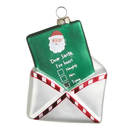 Raz 4 in. Dear Santa Letter Ornament