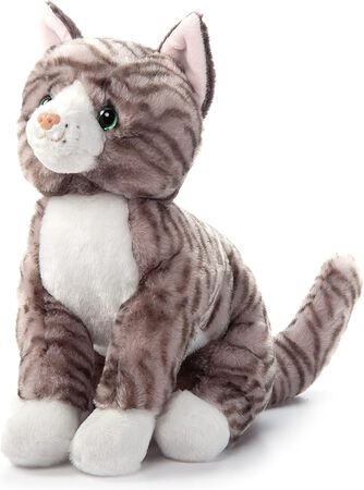 The Petting Zoo Grey Tabby Cat Stuffed Animal Plushie, Gifts for Kids, Cat Plush Toy 12 in.