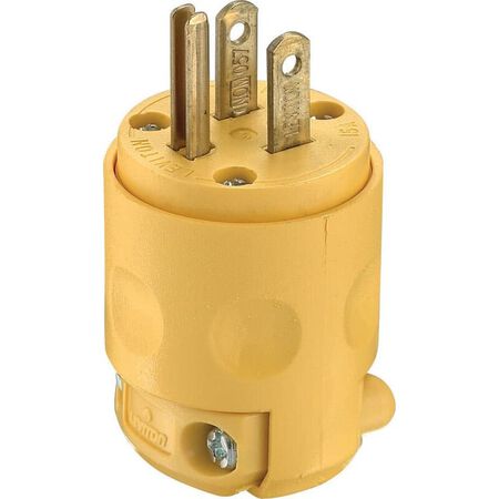 Leviton Residential PVC Ground/Straight Blade Plug 5-15P 18-12 AWG 2 Pole 3 Wire