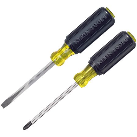 Klein Screwdriver Set, 1/4 Keystone and #2 Phillips, Cushion-Grip, 2-Piece