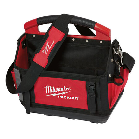 Milwaukee PACKOUT 15 in. W X 17 in. H Ballistic Polyester Tool Tote 31 pocket Black/Red 1 pc