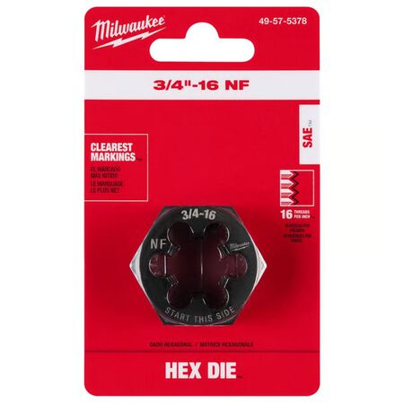 Milwaukee SAE 3/4-16 NF 1-7/16 in. Hex Threading Die