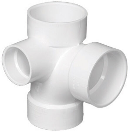 Charlotte Pipe Schedule 40 3 in. Hub X 3 in. D Hub PVC Sanitary Tee with Left Side Inlet
