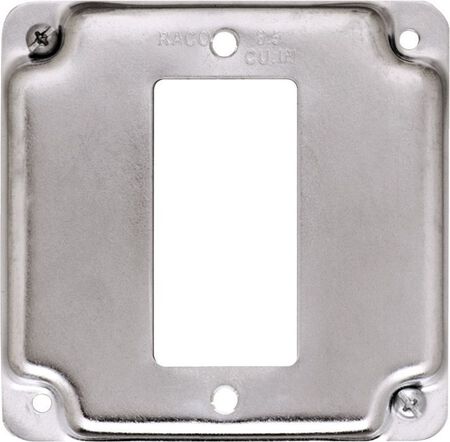 Raco Square Steel 1 gang Electrical Cover For 1 GFCI Receptacle Silver