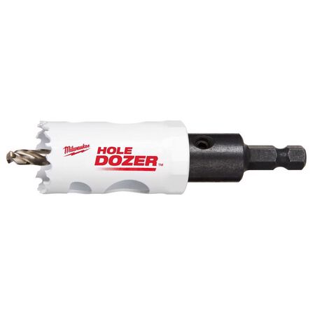 Milwaukee Hole Dozer 1-1/8 in. Bi-Metal 2.7 in. L X 3/8 in. D Hole Saw with Arbor and Pilot Bit Arbo