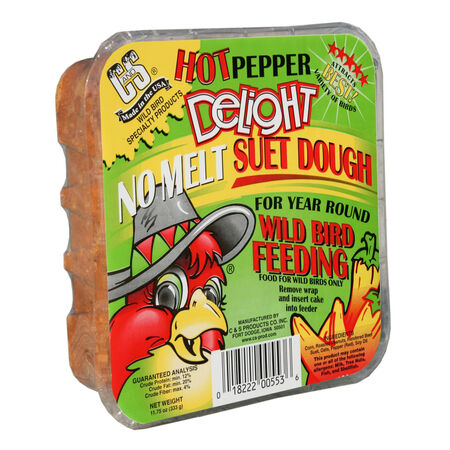 C&S Products Hot Pepper Delight Assorted Species Beef Suet Wild Bird Food 11.75 oz