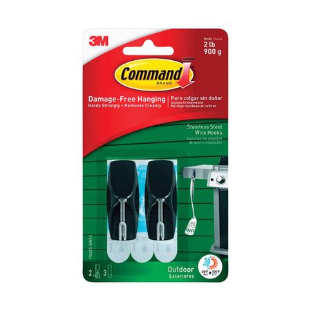 3M Command Medium Plastic Wire Hooks 2.17 in. L 2 pk