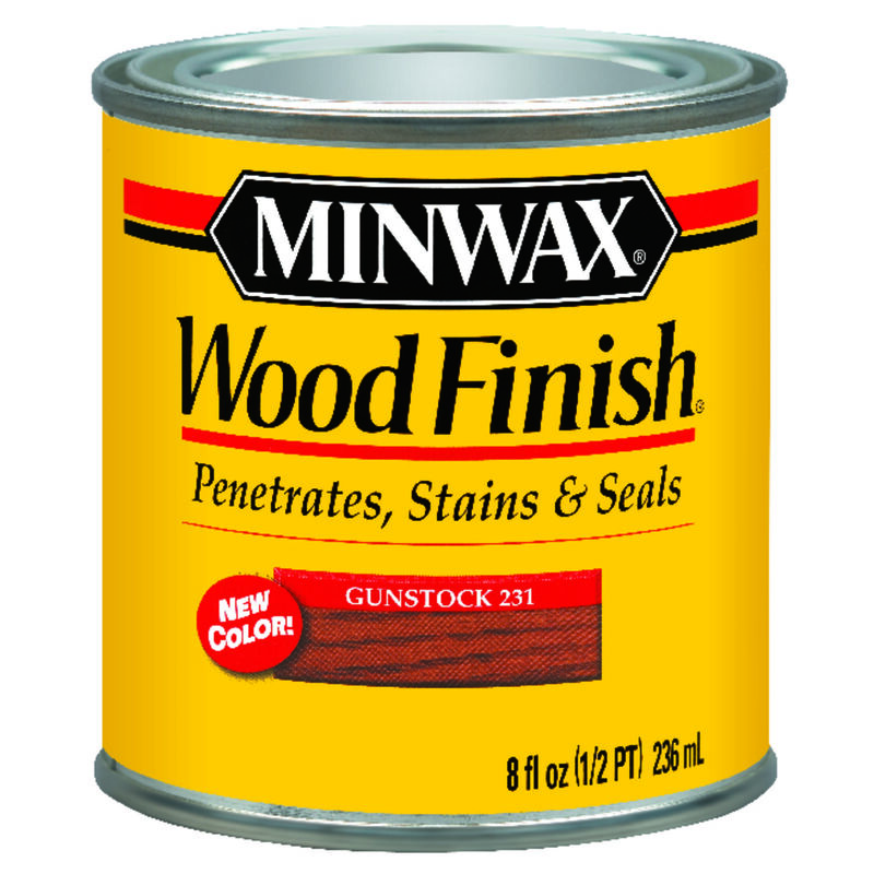 Minwax Wood Finish Transparent Oil Based Wood Stain Gunstock 1/2 pt
