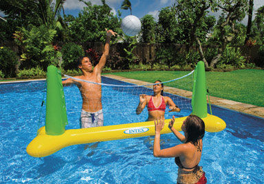 inflatable pool volleyball set
