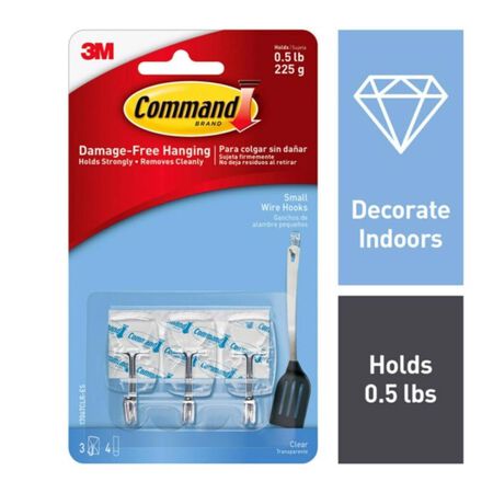 3M Command Small Plastic Wire Hooks 1.62 in. L 1 pk
