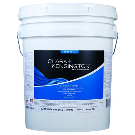 Clark+Kensington Eggshell Tint Base Ultra White Base Premium Paint Interior 5 gal