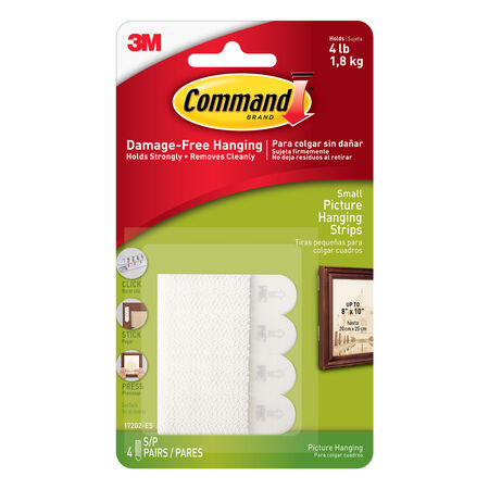 3M Command White Small Picture Hanging Strips 1 lb 8 pk