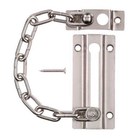 Ace 3.38 in. L Satin Nickel Steel Chain Door Guard