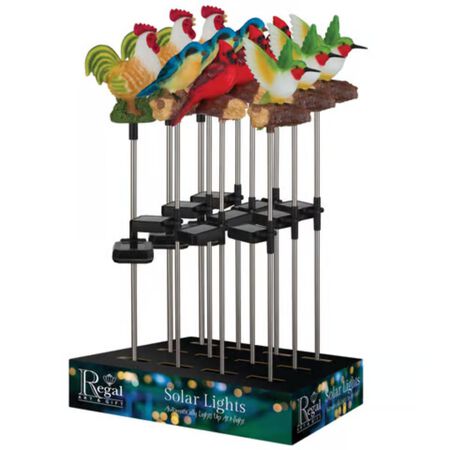 Regal Art & Gift Multicolored Acrylic/Metal 27.5 in. H x 7.5 in. L Solar Garden Stake
