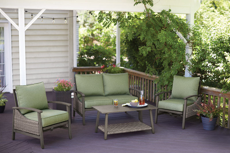 Living Accents 4 Pc Soho Deep Seating Patio Set Green Stine
