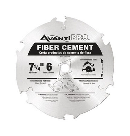 Freud Avanti Pro 7-1/4 in. Dia. 6 teeth Carbide Tip Fiber Cement Blades For Cement Board