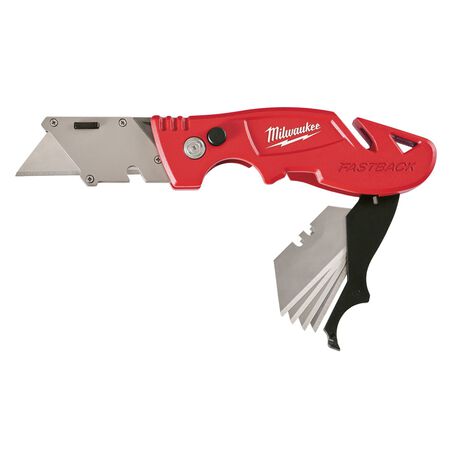 Milwaukee Fastback 6-1/2 in. Press and Flip Utility Knife Set Red 2 pk